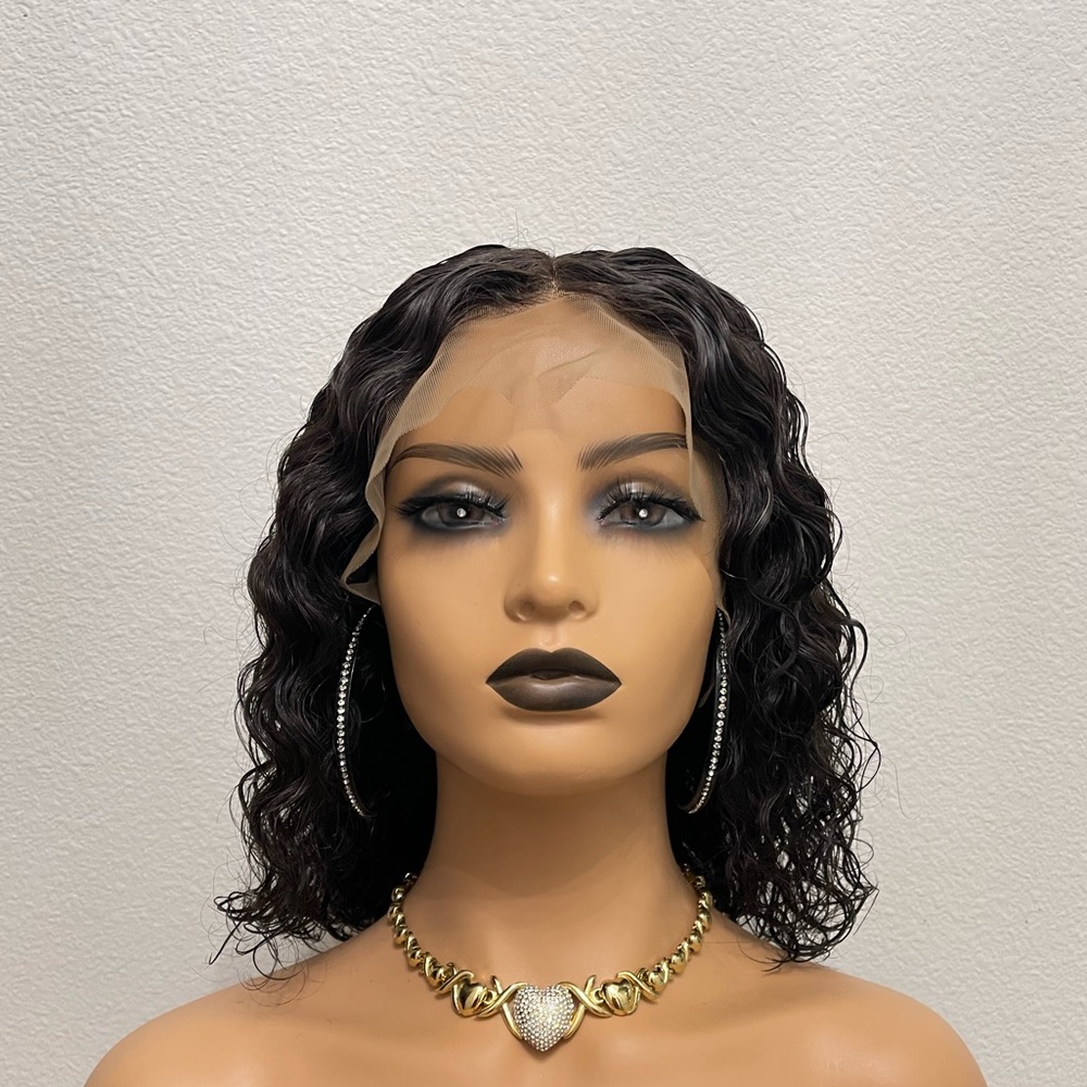 New! 14” 13x4 Full Frontal Lace Wig, Virgin Human Hair Italian Curly
